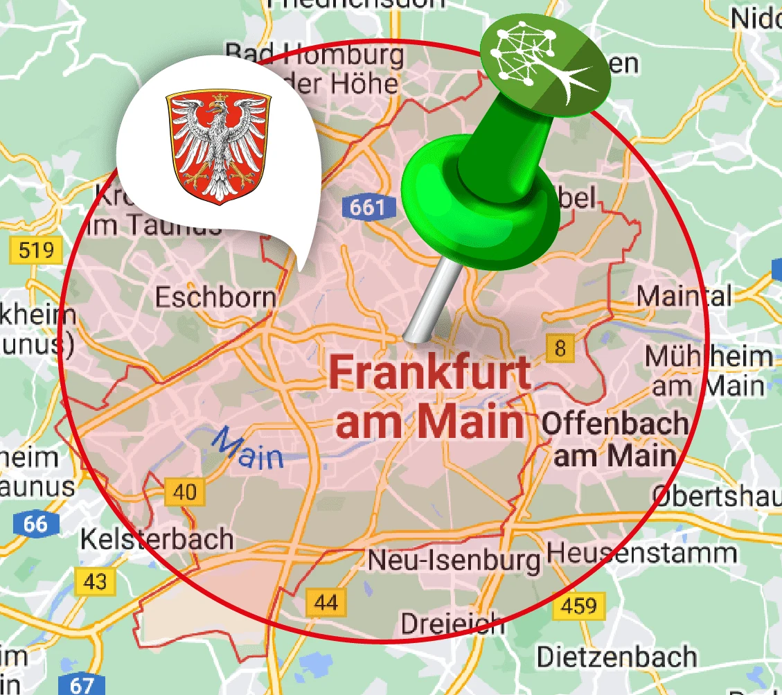 Regionale SEO-Landkarte für Frankfurt