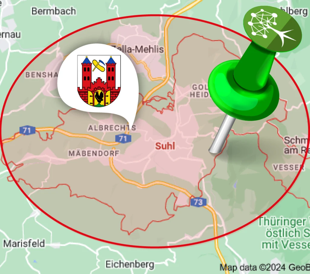Regionale SEO-Landkarte für Suhl