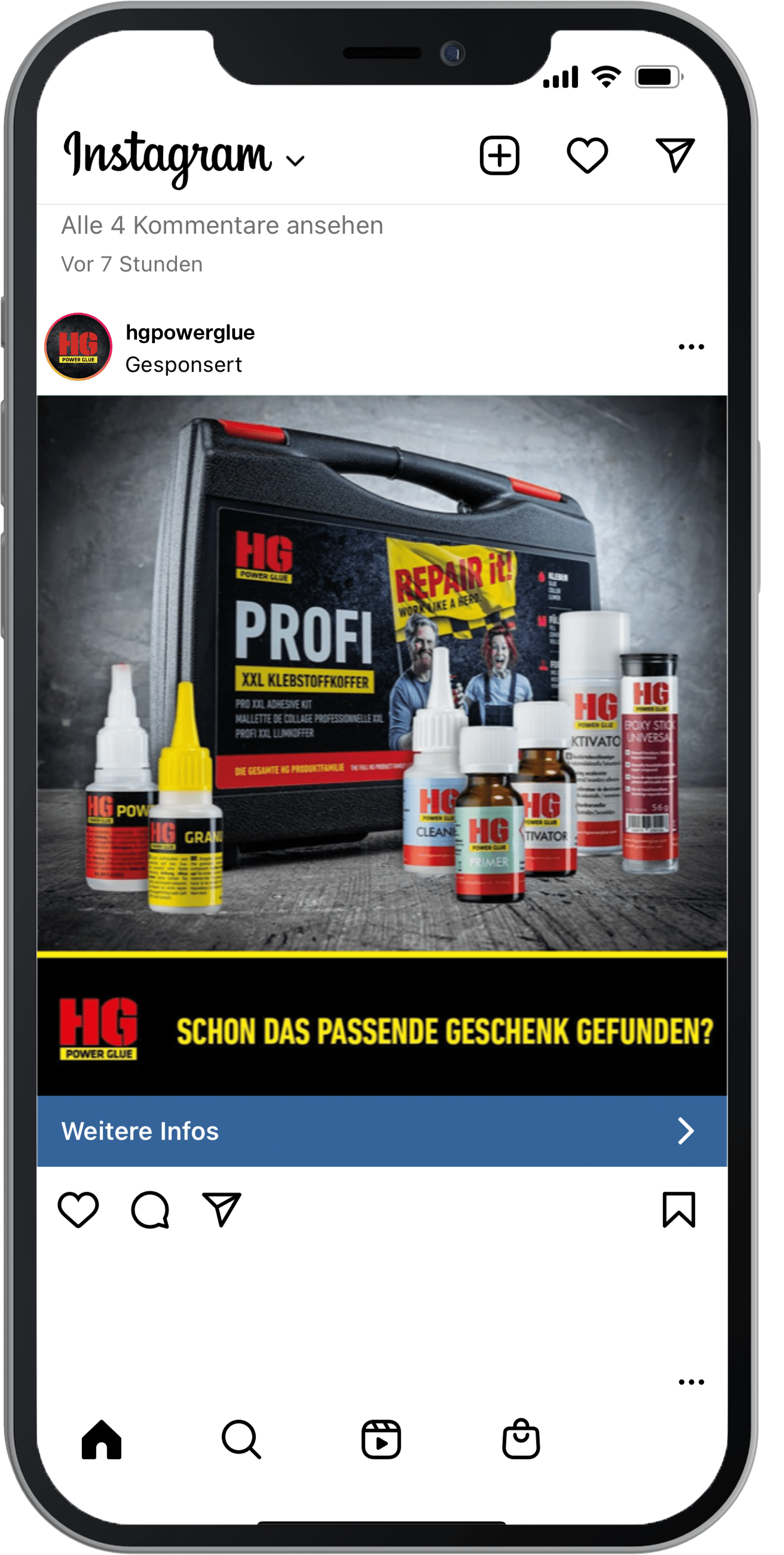 Beispiel einer Instagram-Anzeige aus einer lokalen Social-Media-Ads-Kampagne